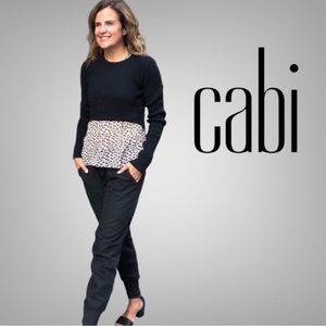 CAbi Black Ribbed High Low Sweater- Size Small